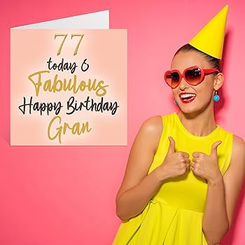 Amazon.co.jp: 素晴らしい77歳の誕生日カード グラン用 - 77