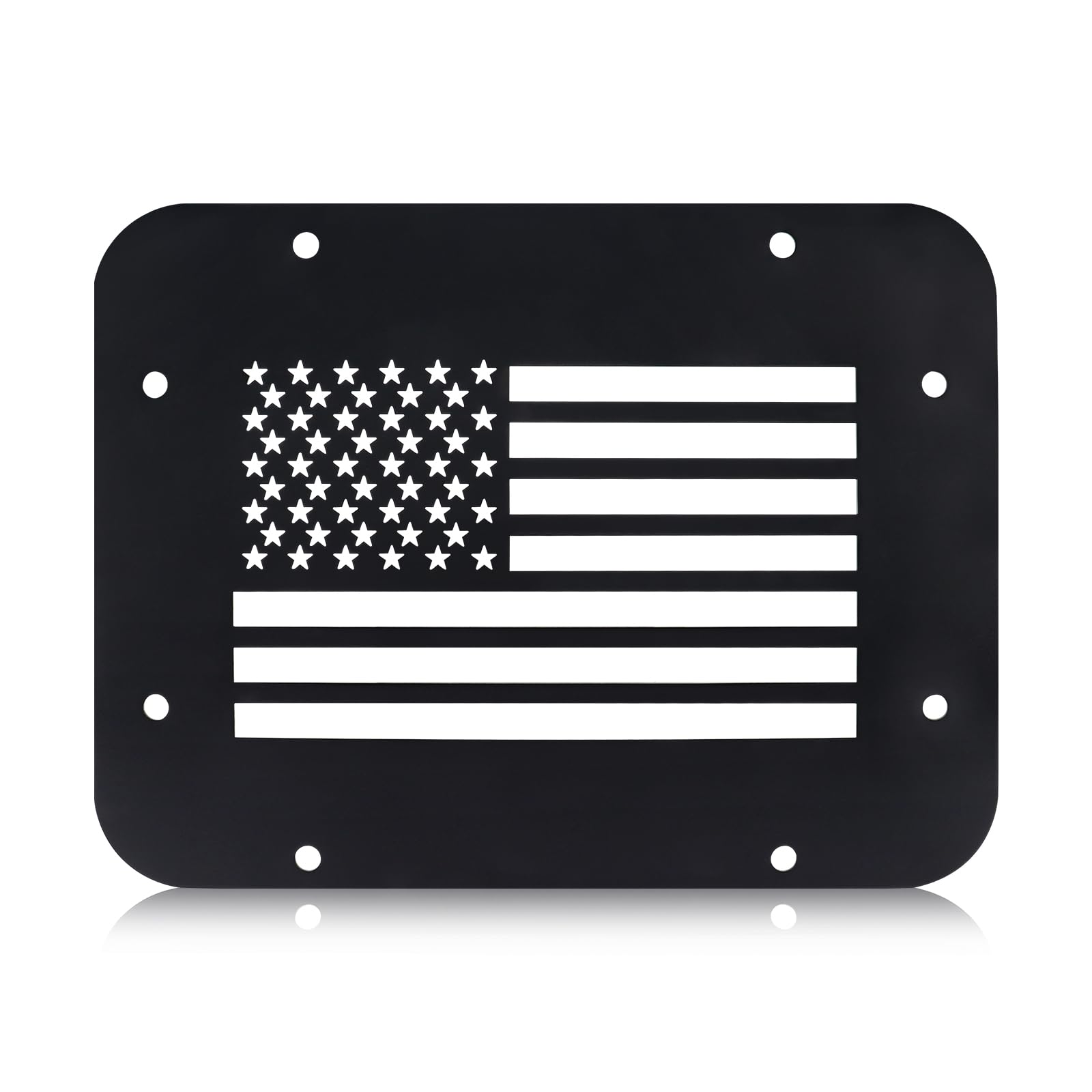 Tailgate Vent Cover Plate Spare Tire Carrier Delete Filler Plate Compatible with Jeep Wrangler JK JKU 2007-2018 2/4 Doors（USA Flag）