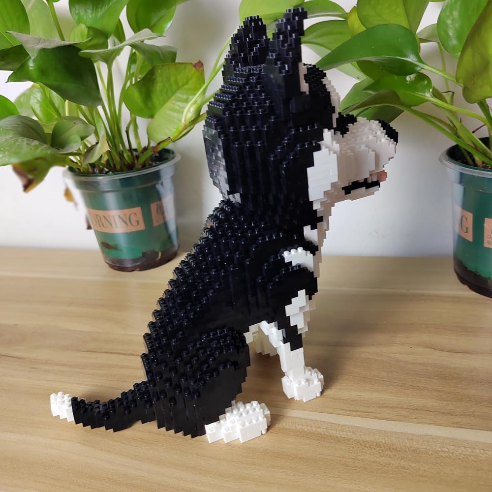 Set di blocchi Micro Mini modello di cane Husky da 9 pollici di altezza: un regalo divertente e un giocattolo ricreativo educativo per gli amanti degli animali.