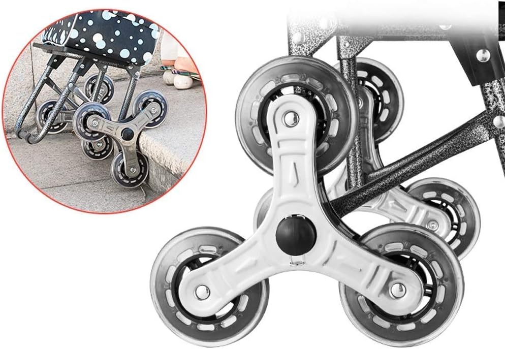 Port Shopping Cart Folding Trolley 6 Wheels Bag Shopping Basket Carrier Port Stainless Steel Crystal Wheel