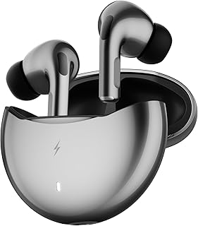 Fire-Boltt Aero TWS Earbuds Custom EQ, Wireless Bluetooth 5.4, Music & App Support, 50H Playtime, Fast Charging Case, 50ms Low Latency for Gaming, Touch Controls, IPX4 Waterproof, Clear Calls - D Grey