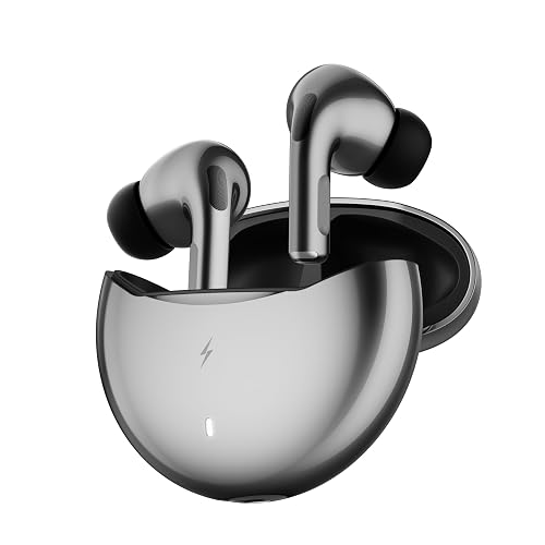 Fire-Boltt Aero TWS Earbuds Custom EQ, Wireless Bluetooth 5.4, Music & App Support, 50H Playtime, Fast Charging Case, 50ms Low Latency for Gaming, Touch Controls, IPX4 Waterproof, Clear Calls - D Grey