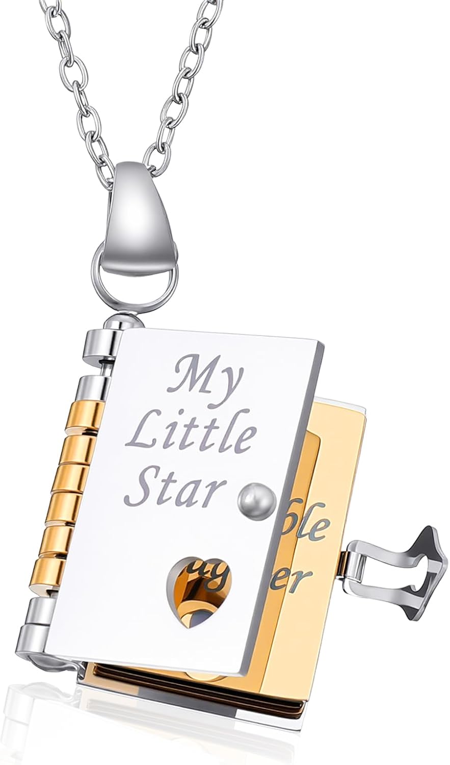 My Little Star Book Necklace for Daughter Son, Birthday