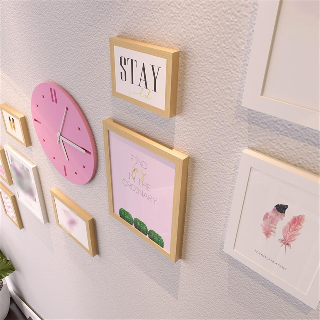 Photo Wall with Clock Living Room Sofa Background Hanging Picture Combination Wall Hanging Picture