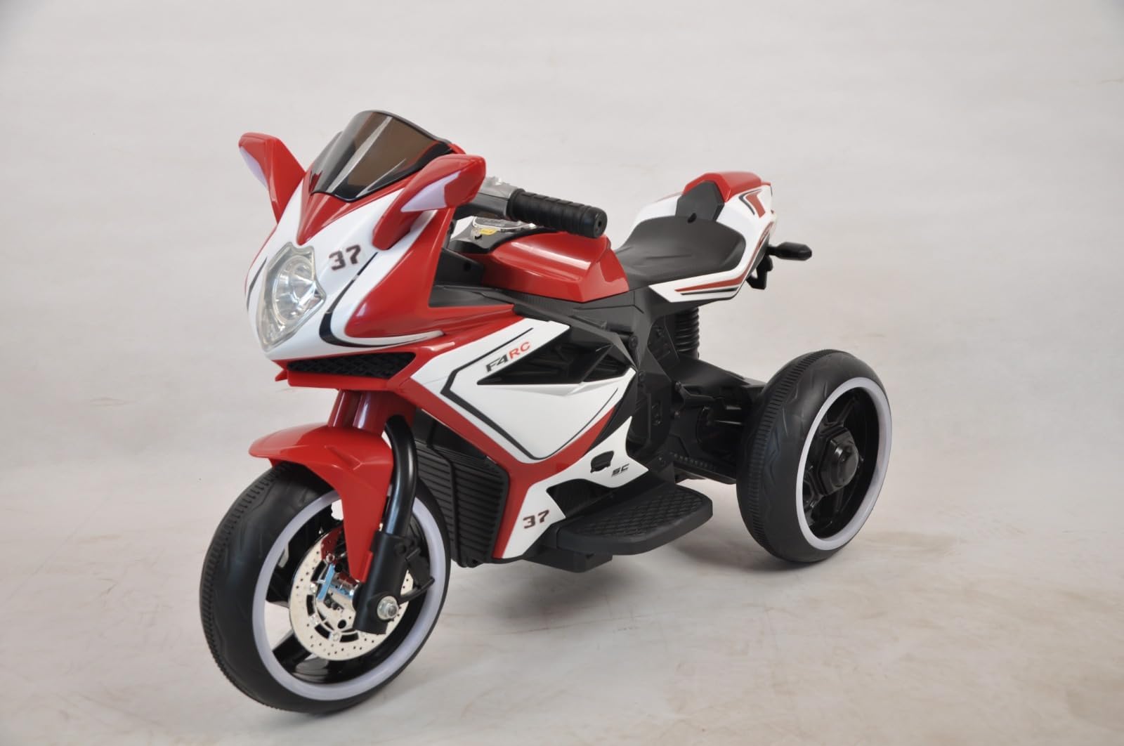 TechPlus Kids Electric Ride-On Motorcycle Toy 3-Wheels 6V Battery Powered Motorbike with Music for 18-60 Months Old Girls and Boys, (BLACK)