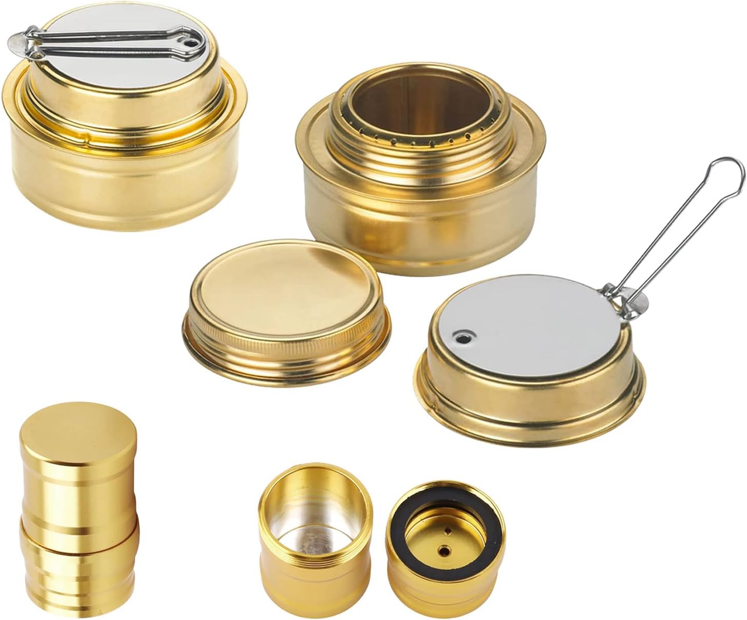 CDIYTOOL 4Pcs Brass Alcohol Burner Camping Stove with