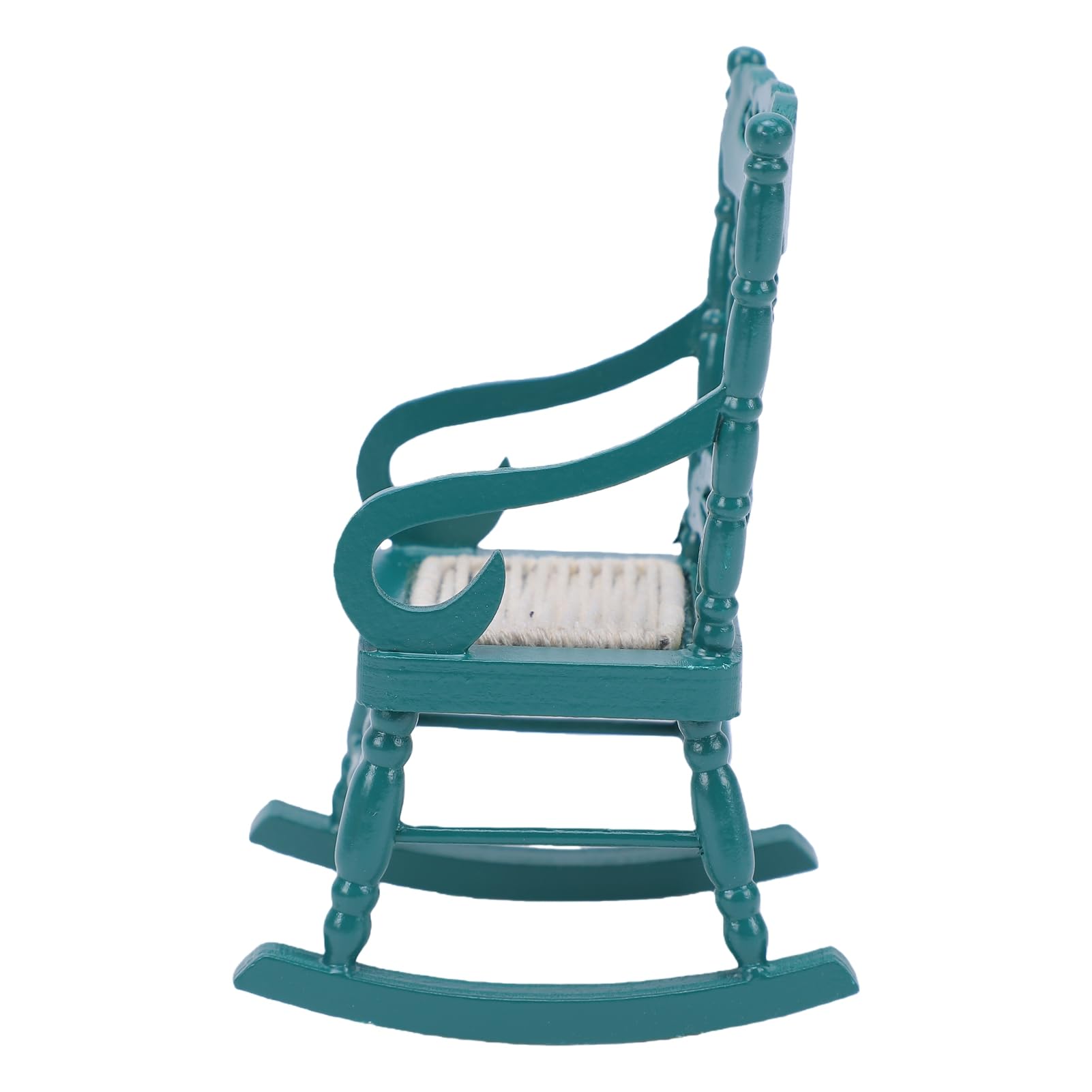 Dollhouse Miniature Rocking Chair Green Charming Fine Craftsmanship for