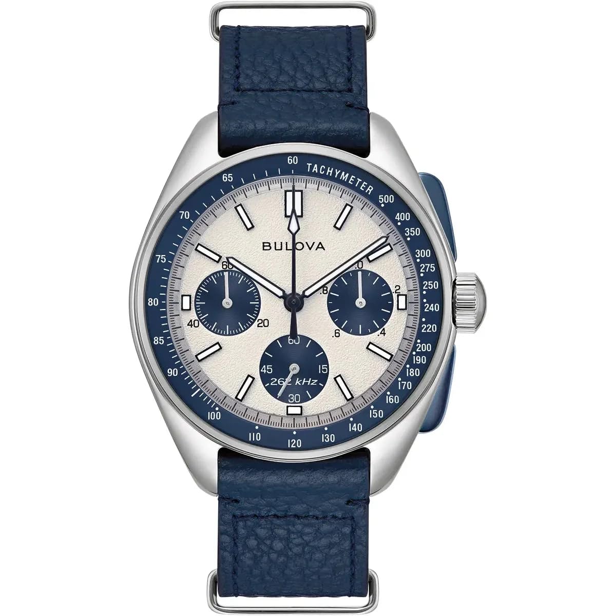 Bulova Mężczyźni Lunar Pilot Zegarek, Srebrny/Granatowy, Ø 43.5 mm