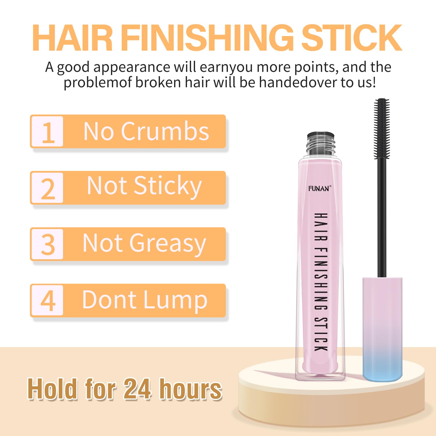 5 Pcs Hair Styling Gels Includes Hair Wax Stick, Hair Finishing Stick, 3 Pcs Hair Styling Comb, Non-Greasy and Non-Sticky