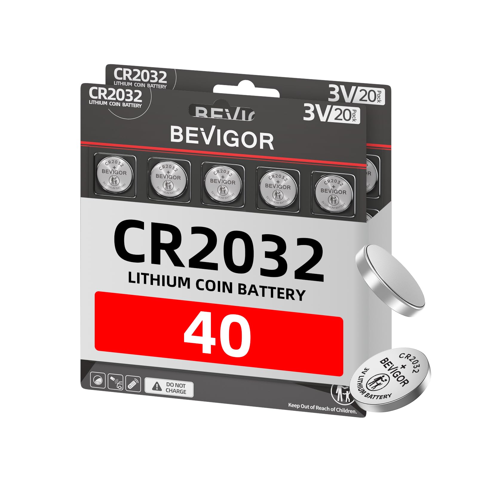 Bevigor 2016/2025/2032/2450 Batterie Kompatibel mit AirTag CR2016/2025/2032/2450 Lithium 3V Münzbatterie für Kindersicherheit, passend für Schlüsselanhänger, intelligente Sensoren, Waagen und mehr