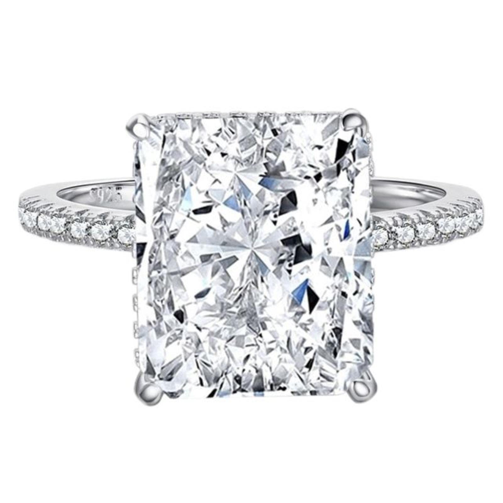 Anello Di Fidanzamento Con Taglio Radiante Da 2 Pezzi, Con - Foto 8