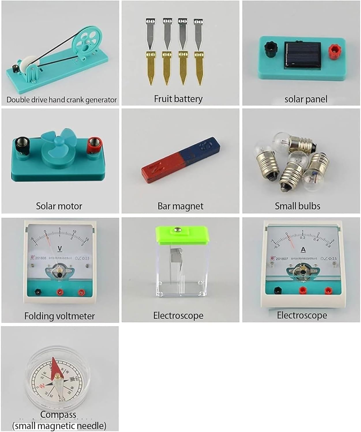 The Principle of Electric Bell Solar Panels Series Circuit Ampere Experiment One-Way Conductivity of Diodes Electromagnetic Electrical Experiment Box