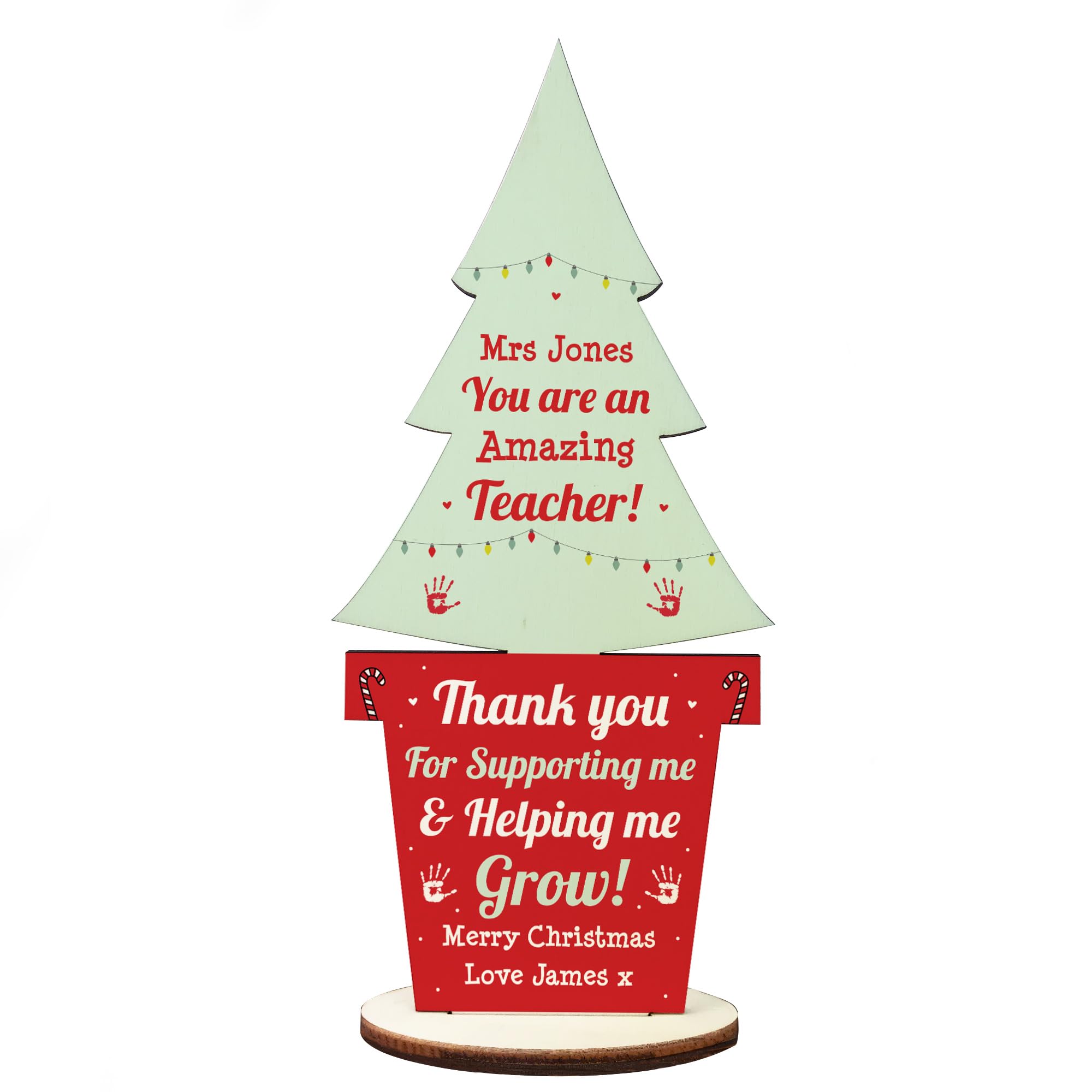 Personalised Teacher Gift Wood Tree Thank You For Nursery School Present
