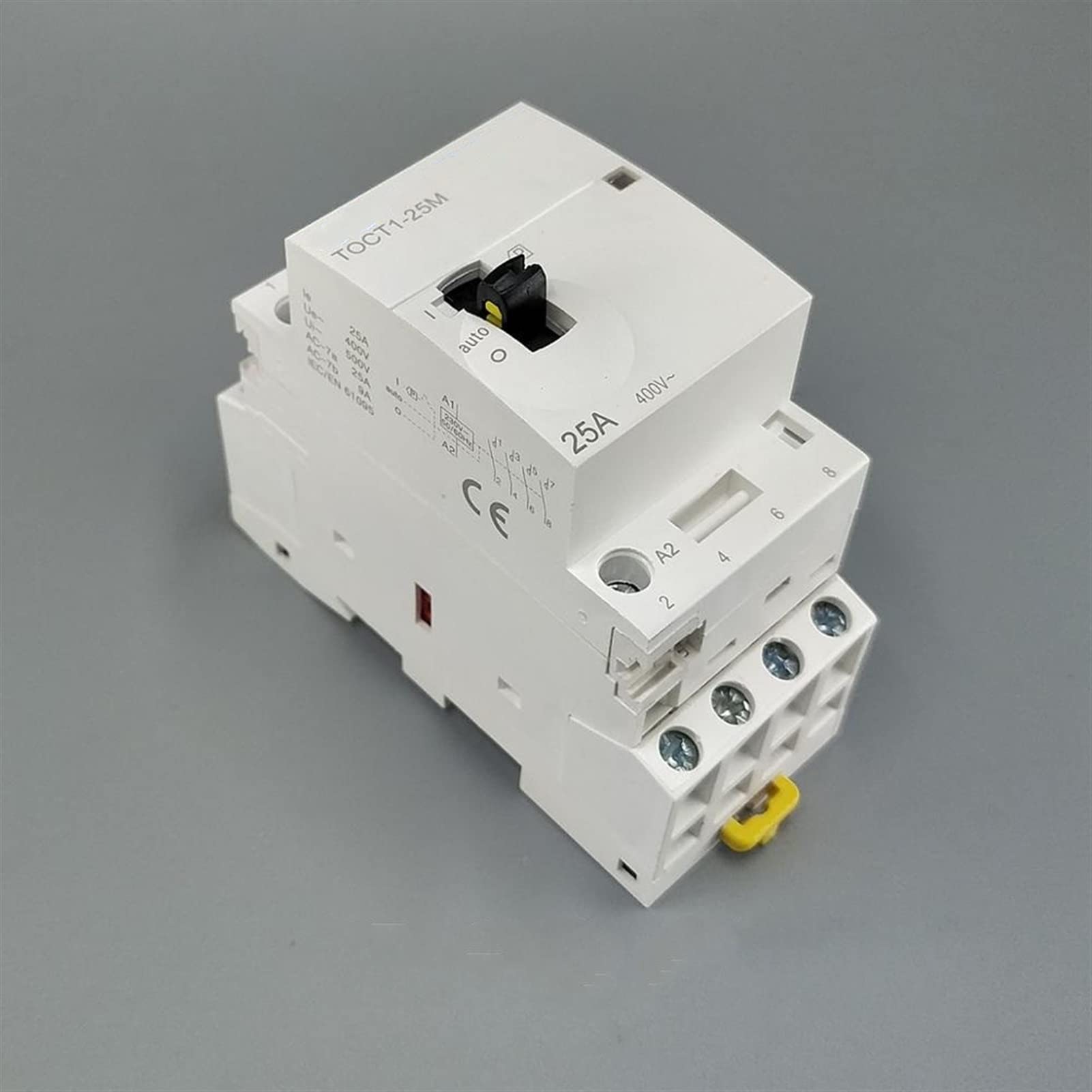 Contacteur 4P 25A 220V avec commande manuelle integre 4NO pour circuit sur rail Din