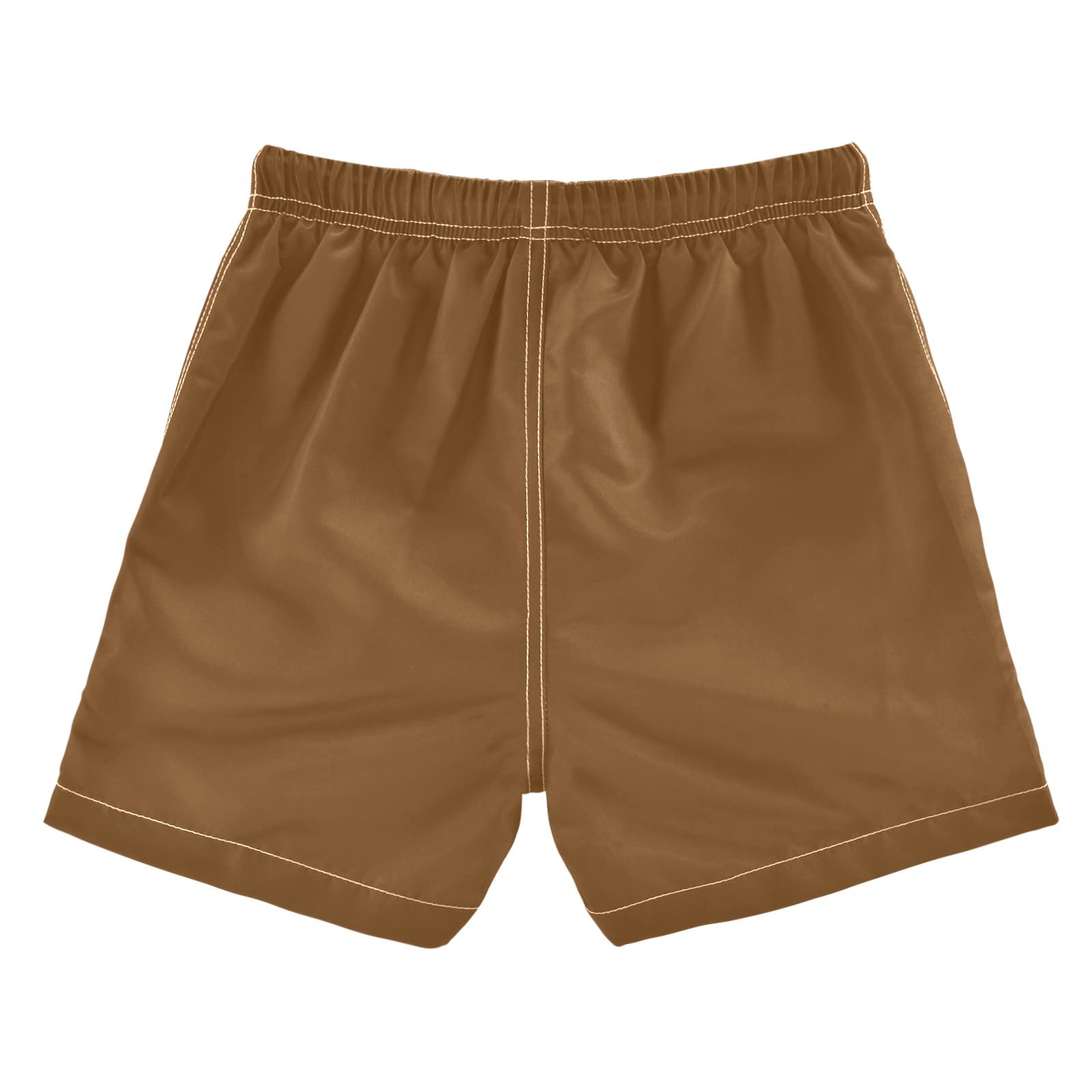 DOMIKING Brown Boys' Swimwear Swim Trunks with Pockets for Child Boy