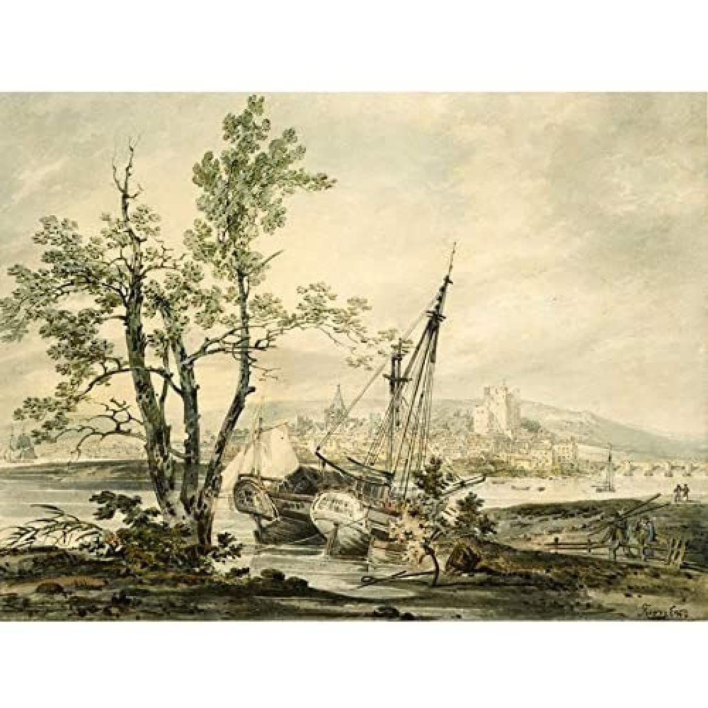 Artery8 Turner Rochester 1793 Painting Unframed Wall Art Print Poster Home Decor Premium