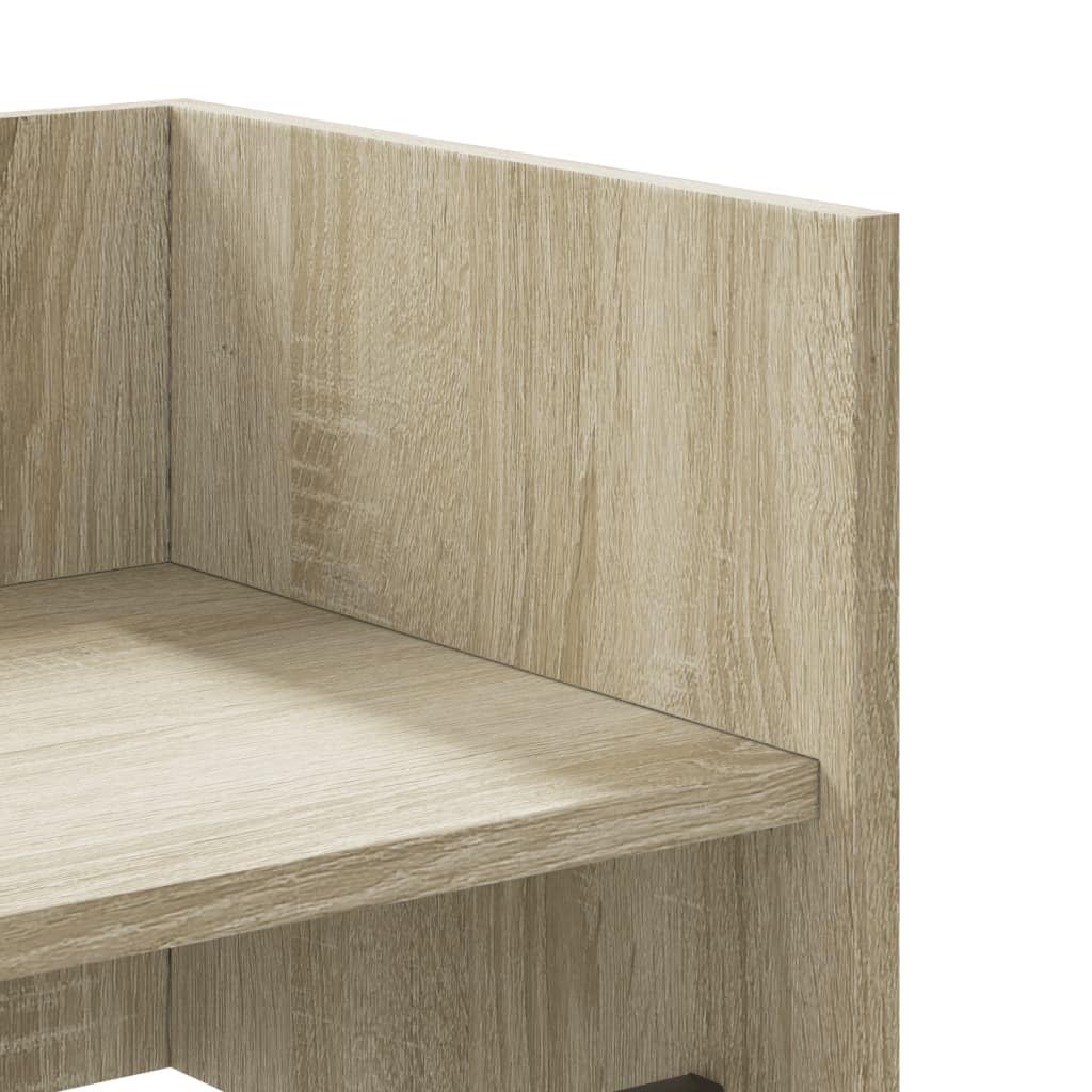 Estantería de pared de roble Sonoma, 70,5 x 35 x 30,5 cm, material de madera, estantería flotante para baño con barra colgante, ahorro de espacio para dormitorio