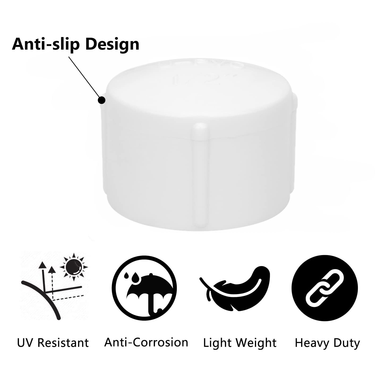 10 Stück PVC Rohr Stopfen 1/2 Zoll - Außengewinde Endkappen Für Wasserleitung
