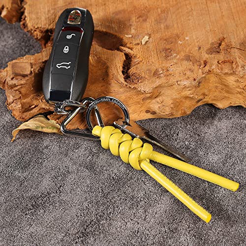 Image of Leather Key Chain Car Universal Unisex Key Chain with Removable Triangle Open Key Ring