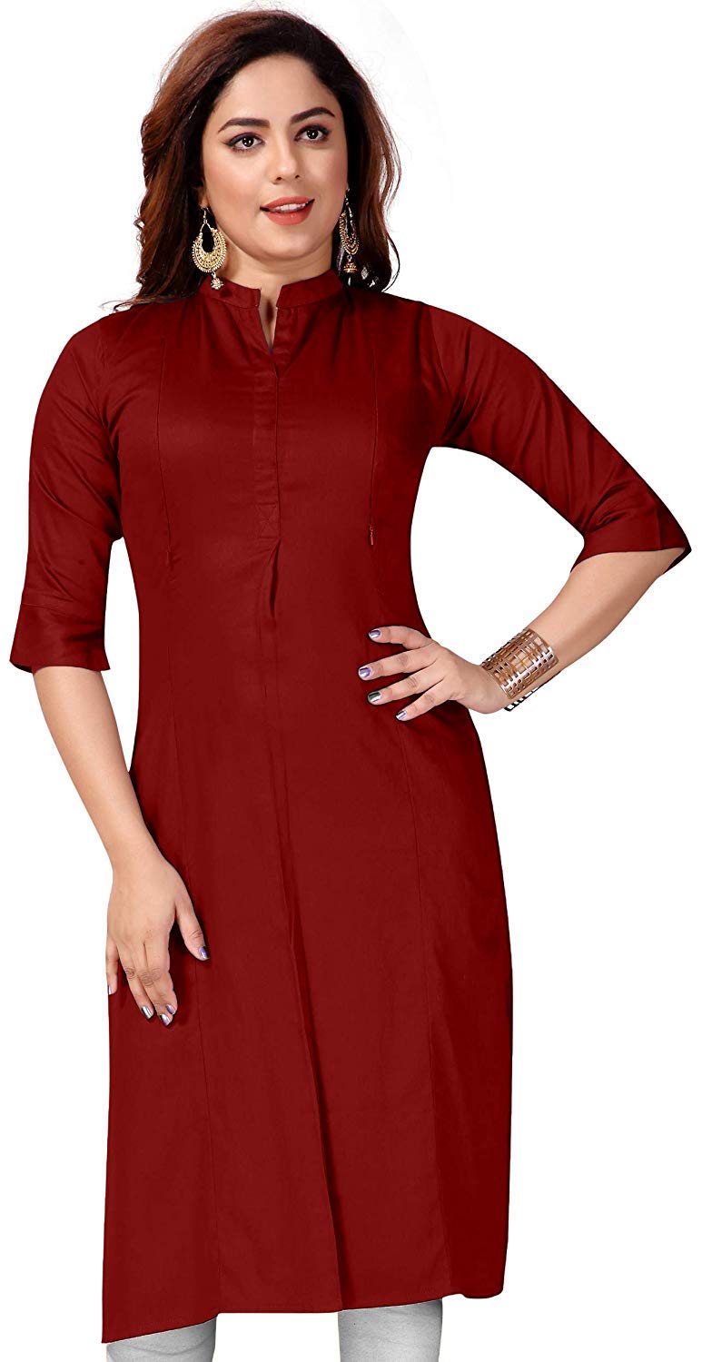 yova style Plain and Solid Rayon Maternity/Nursing Wear Baby Feeding Kurti for Women with Mandarin Collar and Invisible Feed Zip-picture-26