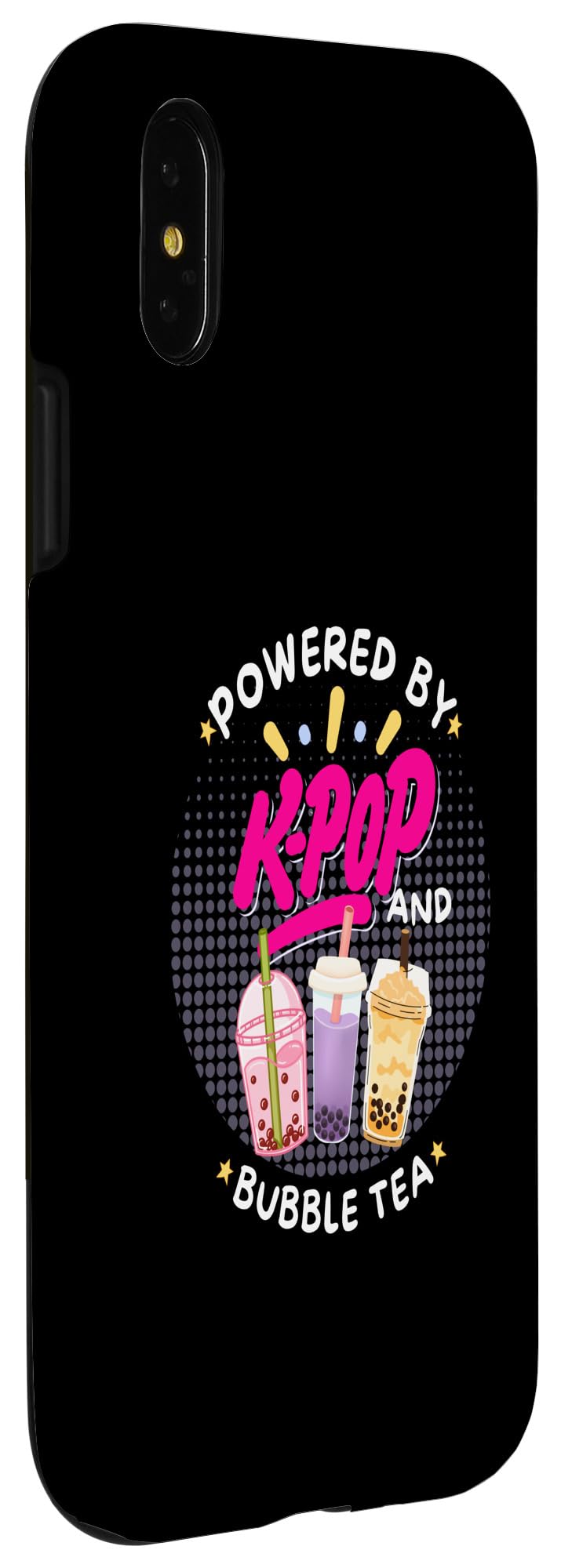 iPhone X/XS Powered by Korean Pop and Bubble Tea Funny Music Club Case - Image 3