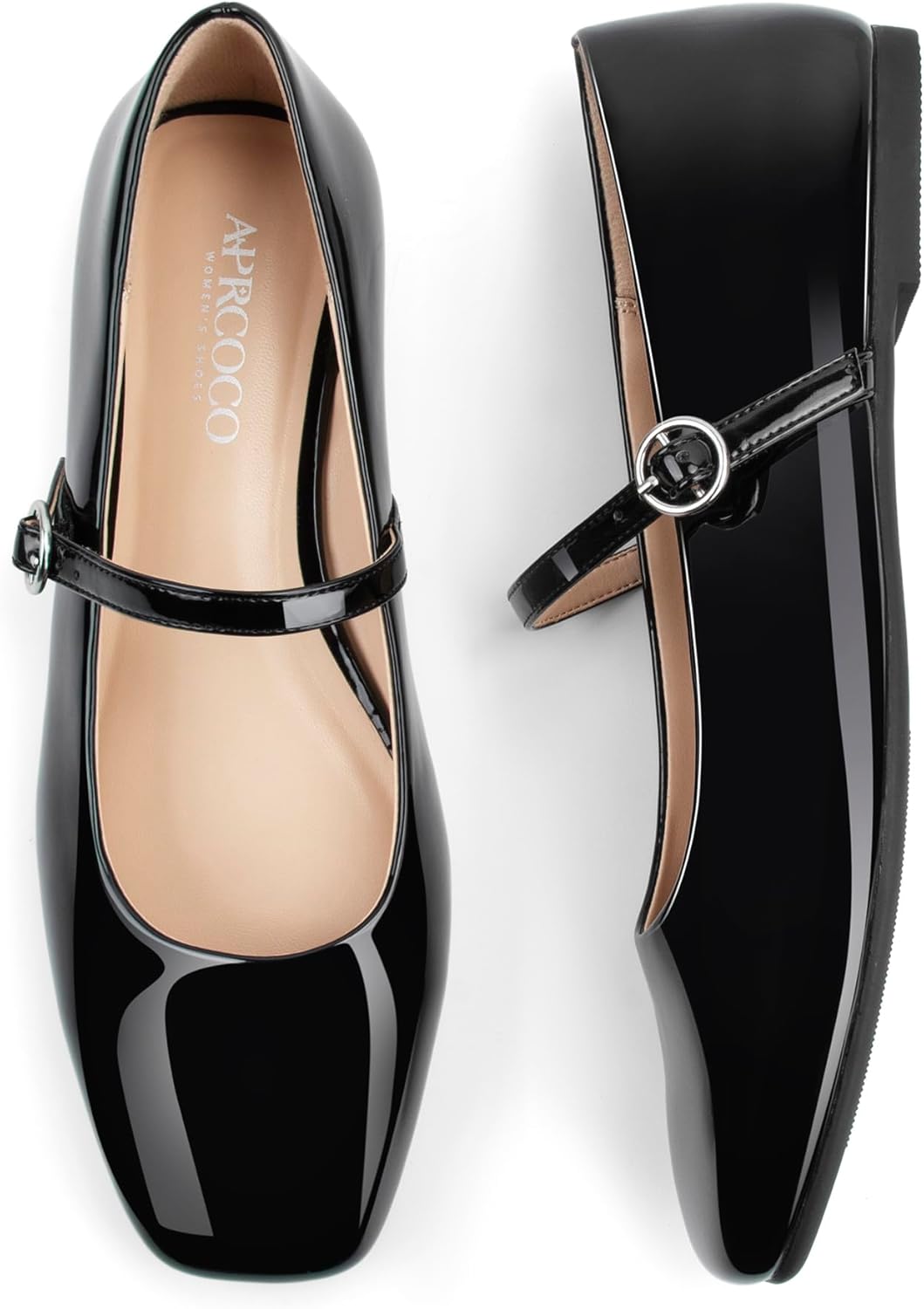 Women's Flats Mary Jane Ballet Flats for Women Classic Square Toe Women Shoes Dressy Comfort Ankle Strap Flats for Women