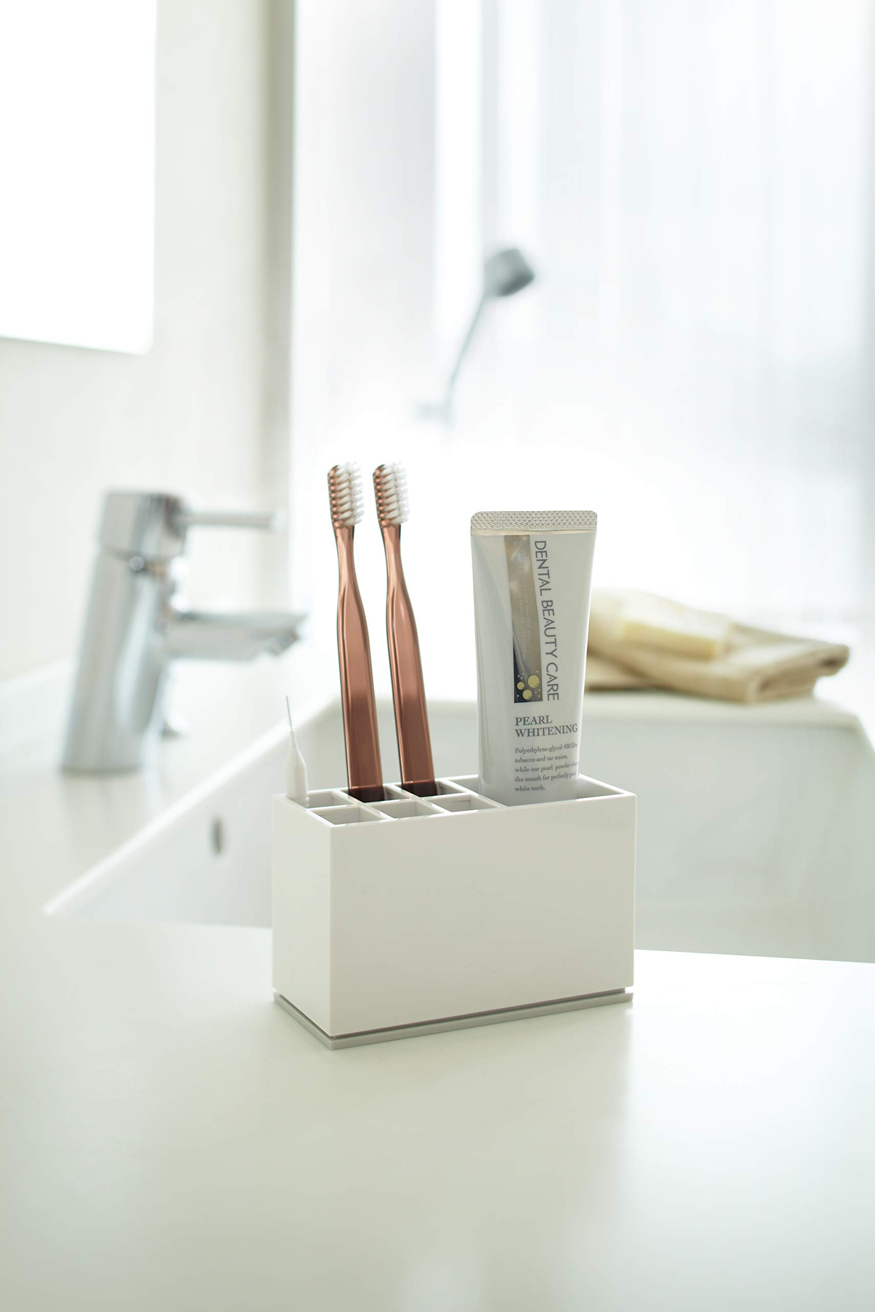 Yamazaki Toothbrush Holder, ABS, White, One Size