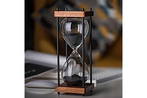 Hourglass Timer with Sand, 60-Minute Black
