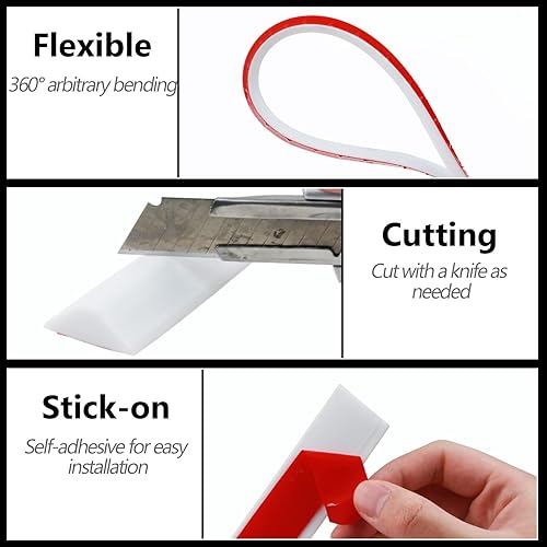 Miniatura 3 de Risunpet Presa de agua plegable para umbral de ducha, barrera de agua para puerta de ducha, separación seca y húmeda, tapón de agua para cocina,