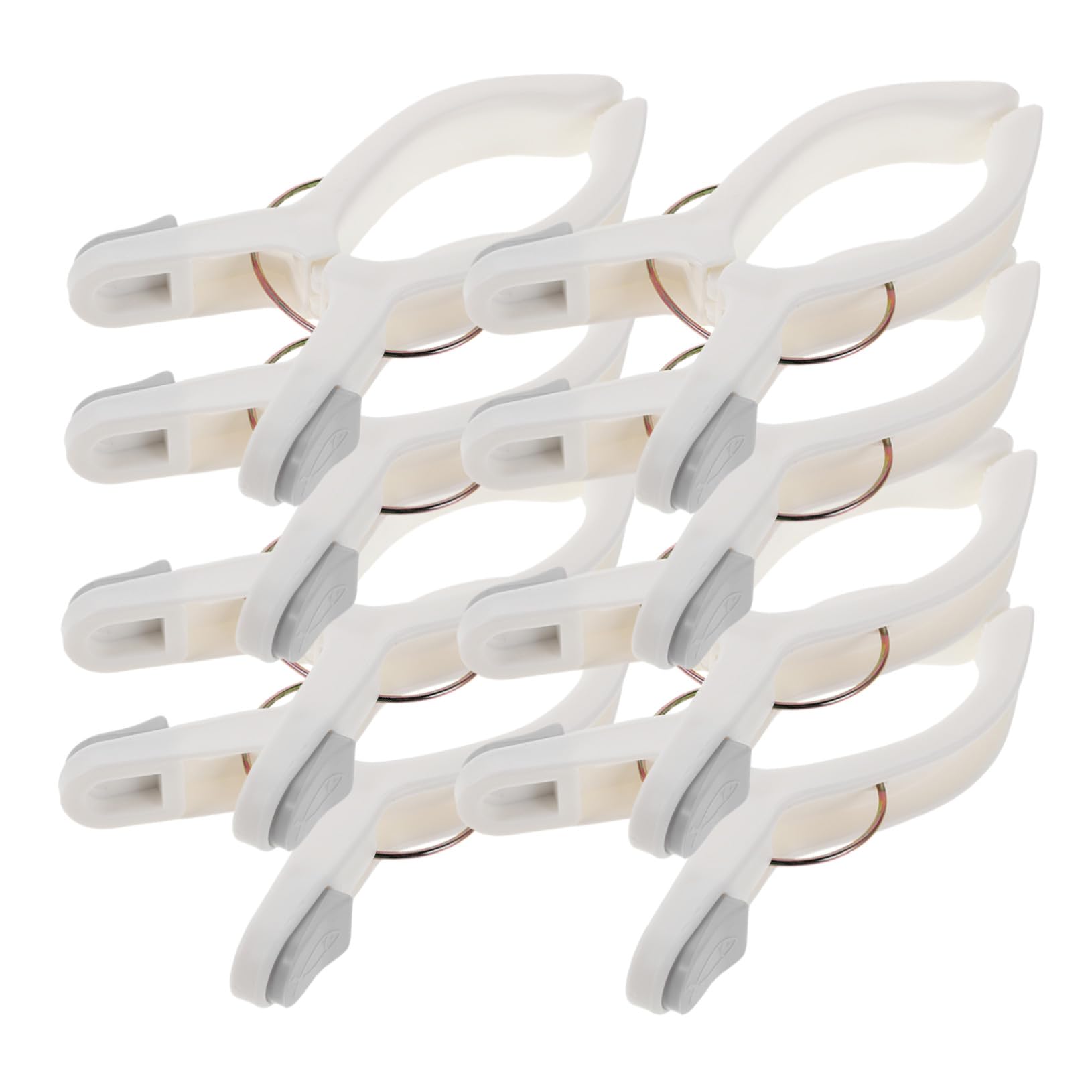 Pinzas Grandes de Plástico Blanco, 8 Piezas, Antideslizantes | Resistentes al Viento, para Toallas y Cortinas, Clips de Alta Resistencia para Uso Doméstico