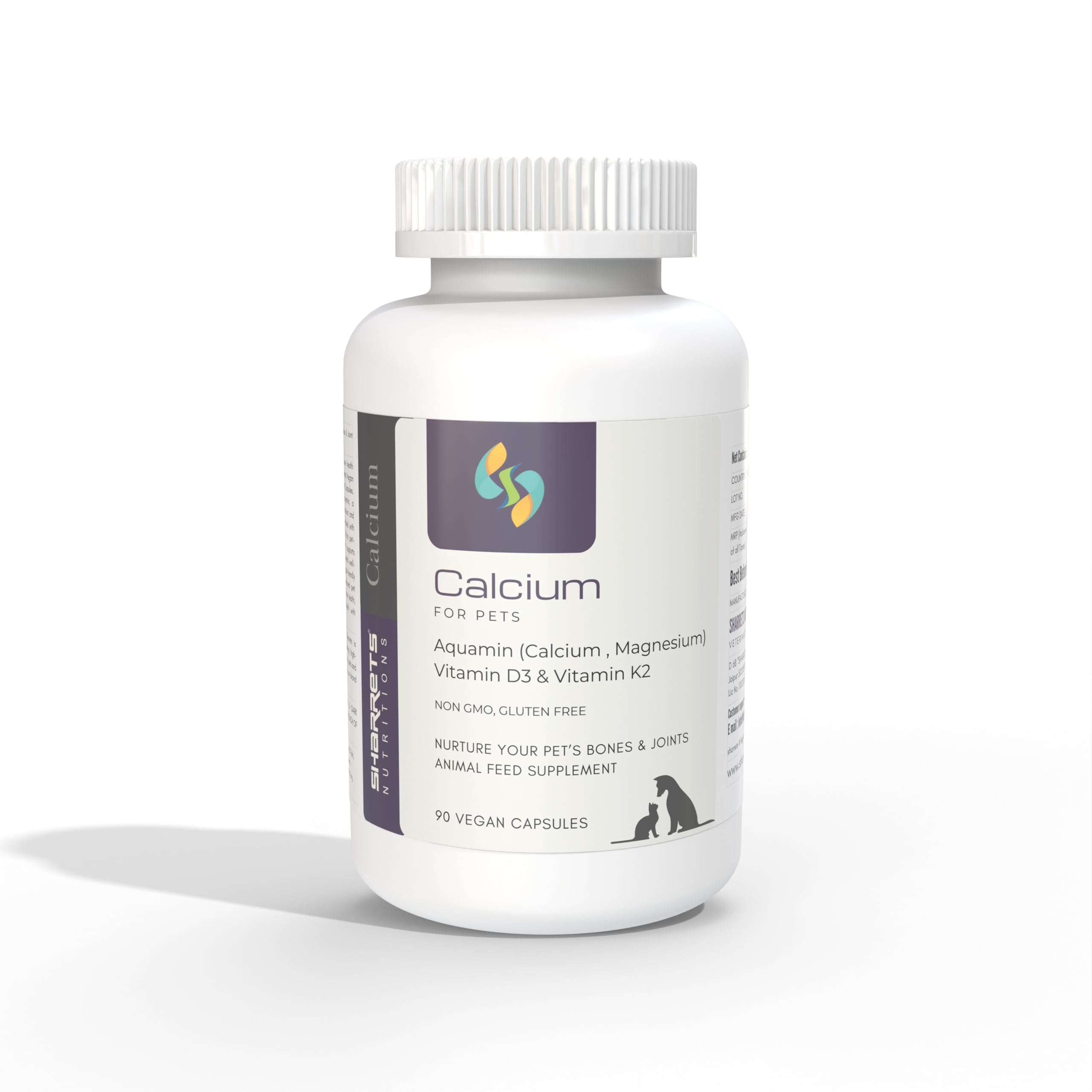 Sharrets Calcium Supplement for Pets - Aquamin (Calcium & Magnesium), K2 & D3 (90 Vegan Capsules) (B0CWL4NPX3) Amazon Price History, Amazon Price Tracker
