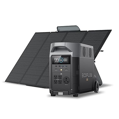 EF ECOFLOW Solar Generator 120V/3.6KWh DELTA Pro with 400W Portable Solar Panel, 23% High Efficiency, 5 AC Outlets, 3600W Portable Power Station for Home Backup Outdoors Camping RV Emergency