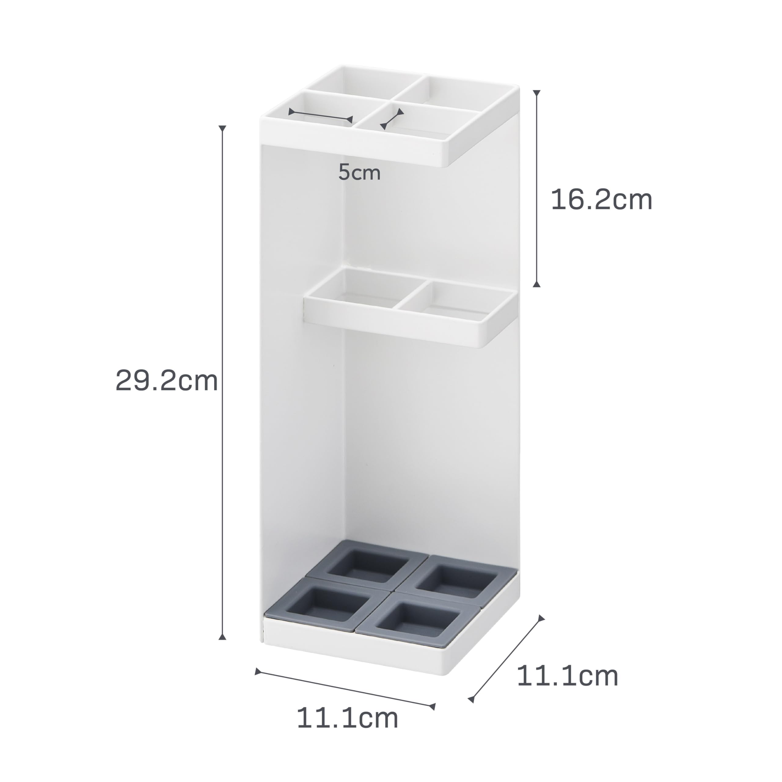 YAMAZAKI 6718 Smart Umbrella Stand, White, Steel/Polypropylene, 11 x 11 x 30 cm