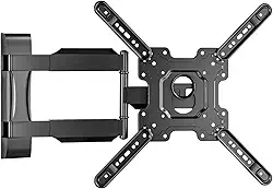 Suporte Articulado de Parede para TV, Ajuste Livre, Adequado para TVs Planas e Curvas de 16 a 63 Polegadas (VESA 400 x 400 Max), Suporta um Peso Máximo de 35 Quilogramas, Instalação Fácil (Preto)