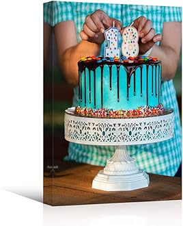 Custom Canvas Prints Personalized Wall Art with Your Birthday Party Photos/Pictures Digitally Printed - 24x16inches