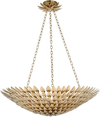 Crystorama Broche 8 Light Antique Gold Chandelier