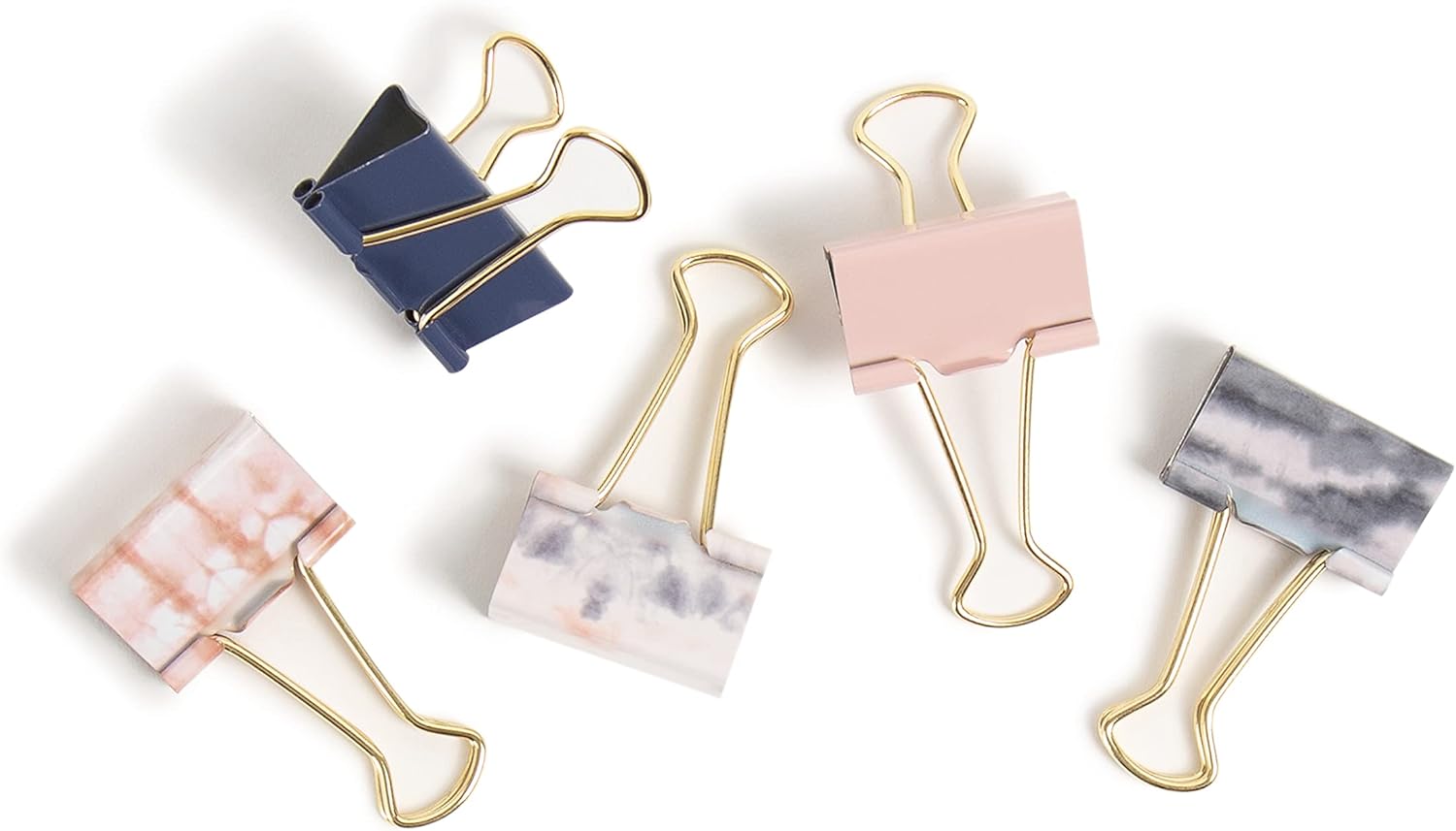 U Brands Fashion Binder Clips, Soft Dye with Gold Prongs, Office Organization Supplies, 32mm, 36 Count : Office Products