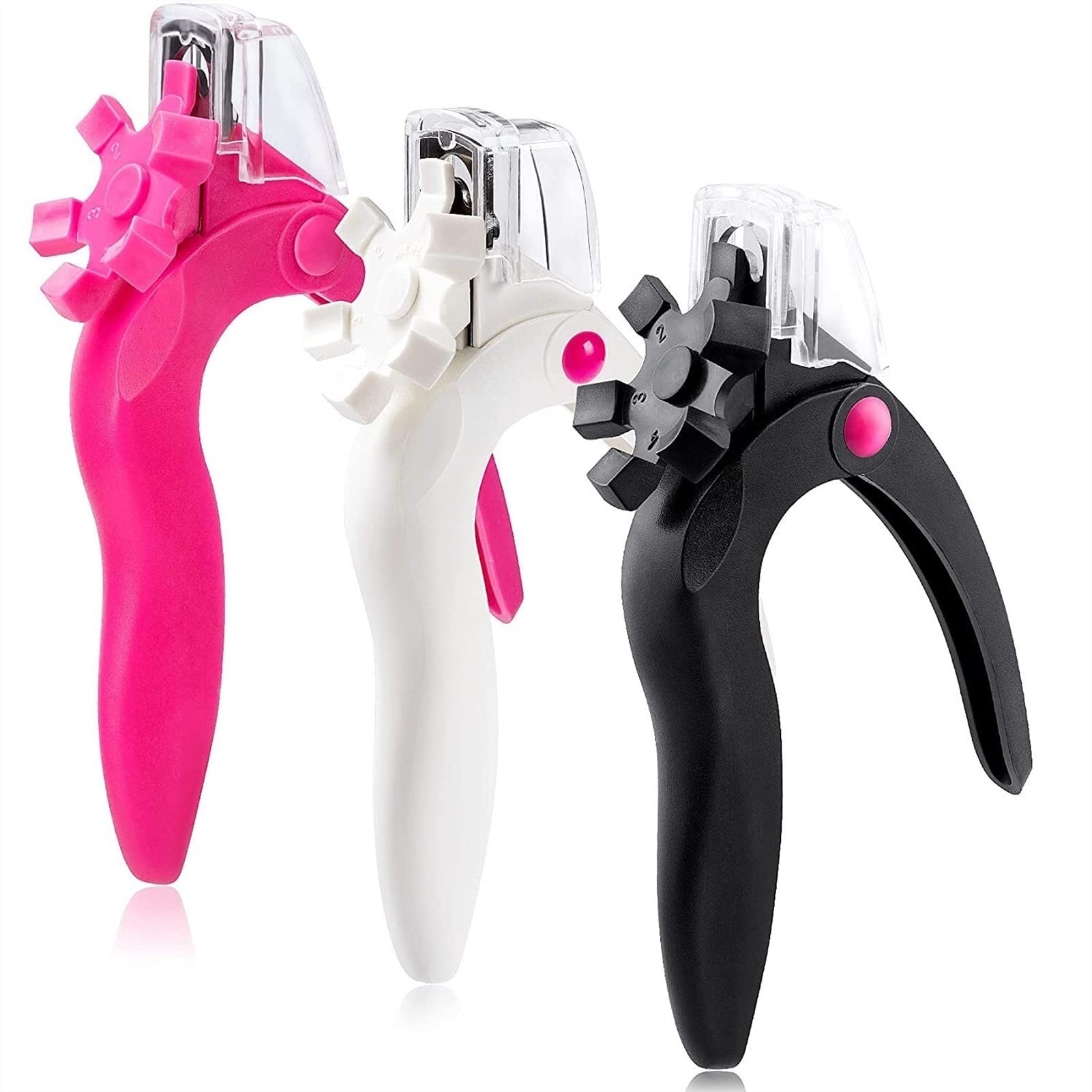 Haustier-Nagelschere, Acryl-Nagelspitzenknipser for Acryl, UV-Gel, künstliche Nagelkantenknipser, Flache Schere im französischen Stil mit Drehteller (Color : Bianco)