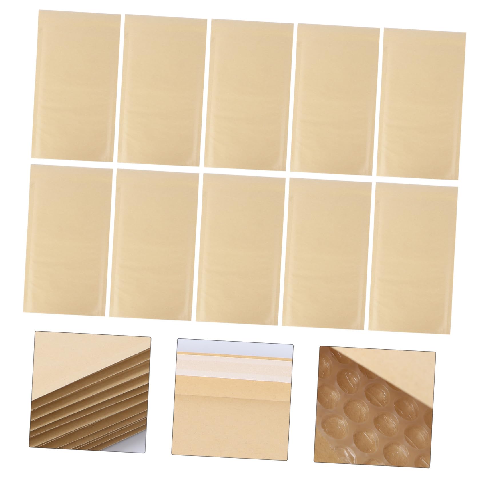 HOMSFOU Lot de 25 Enveloppes à Bulles Kraft Beige Protection Amortissante et Bords Renforcés, Paquet D'expédition Auto-adhésif en Plastique pour Colis Sécurisés