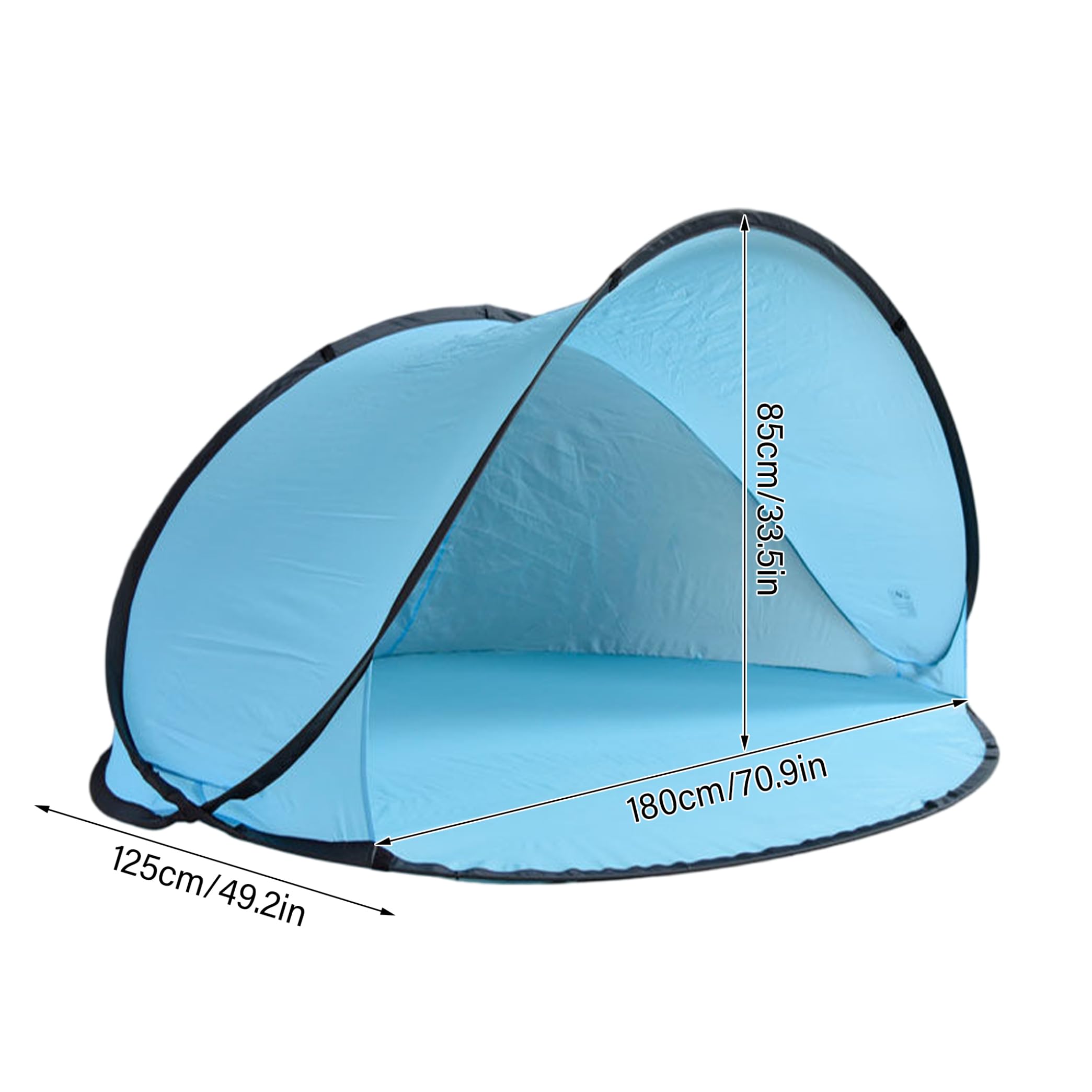 Tente de Plage portative, abri Solaire de Tente Plage portative Pliable, Pare-Soleil léger à Ouverture Automatique pour l'extérieur, Bleu