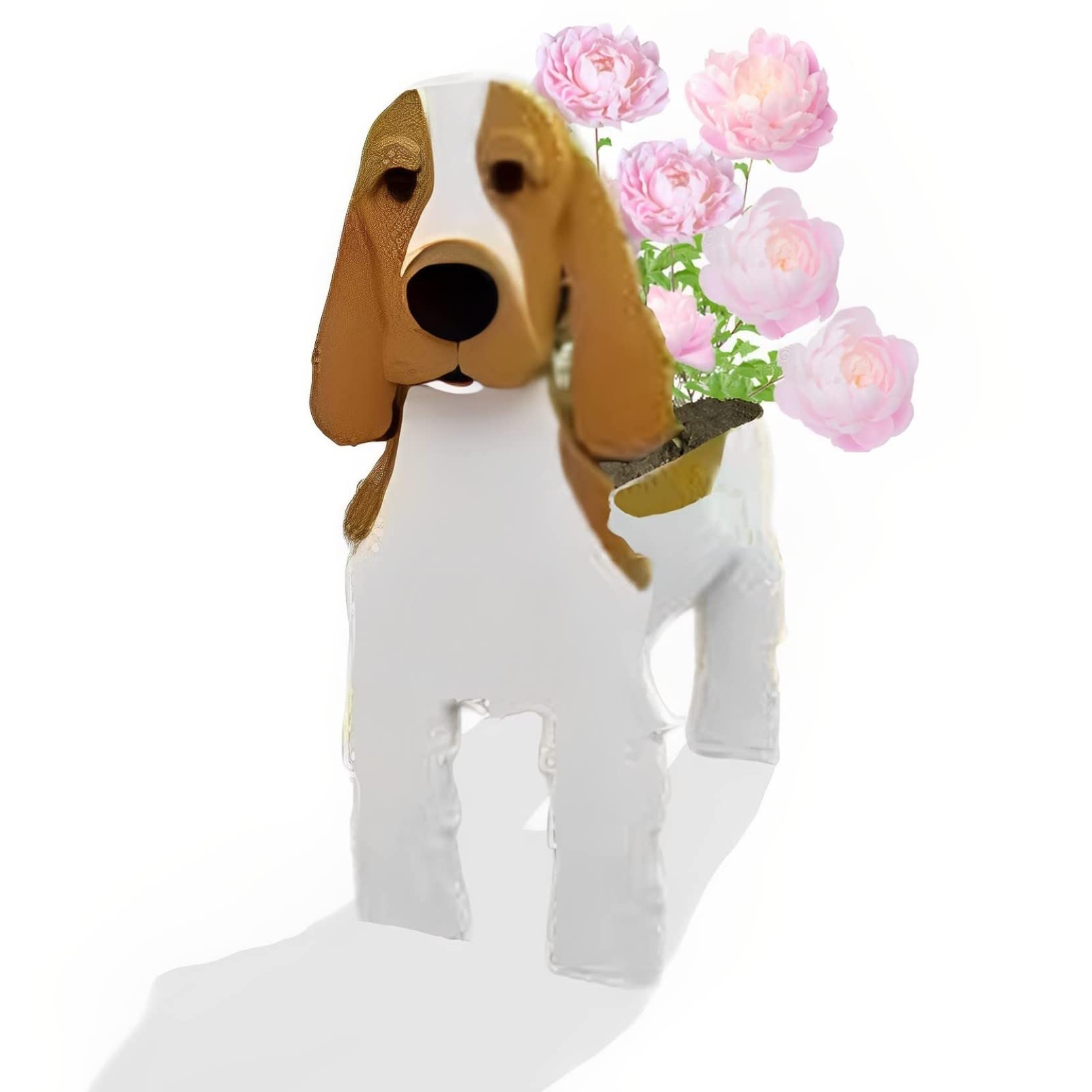 HLASMSPE Cocker Dog Planter Plant Pot, Flower Pot For Garden Decora, Small Pupy Gifts for Women, Dog Shape Plant Container Holder Dog Storage Box, 24 * 18cm