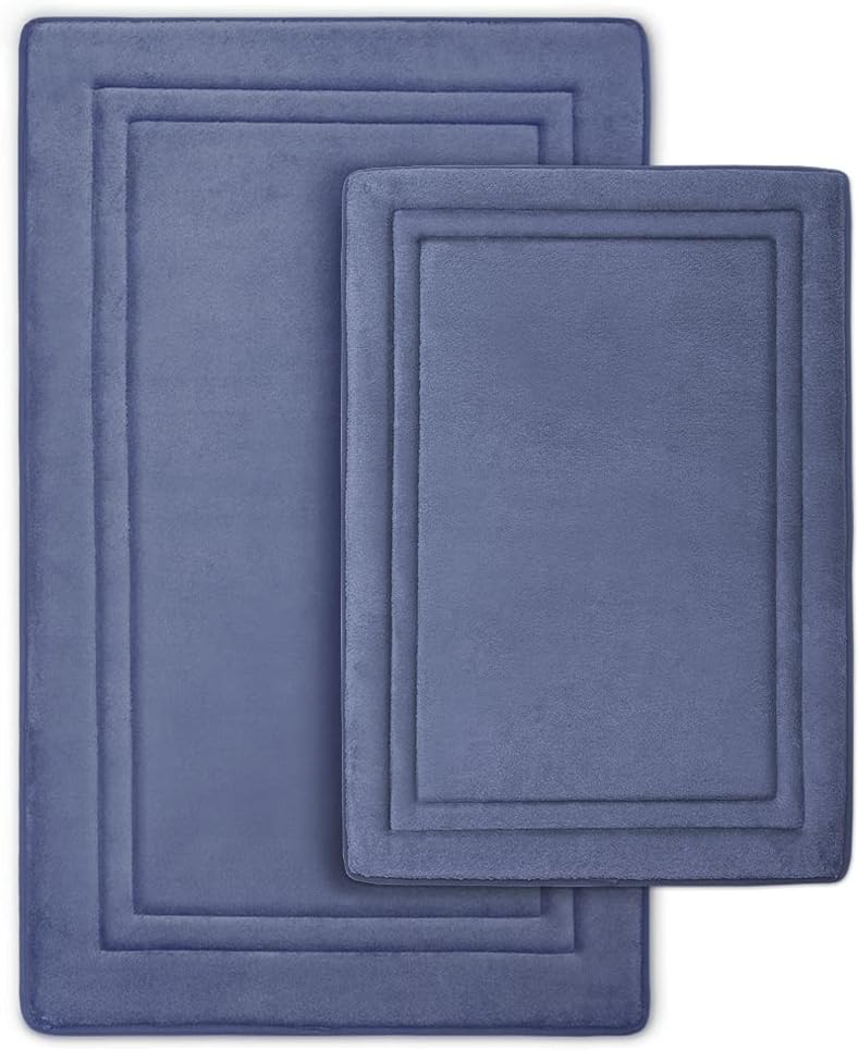 MICRODRY Quick Dry Memory Foam Luxury Framed Bath Mat Rug