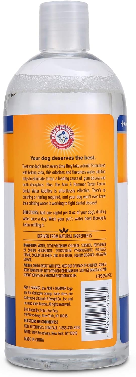 Arm & Hammer Clinical Care Dental Rinse for Adult Dogs, Odorless Flavorless No Taste Water Additive for Dog Dental Care, Helps Reduce Tartar & Freshen Breath, 16 Fl Oz - 2 Pack - image 2