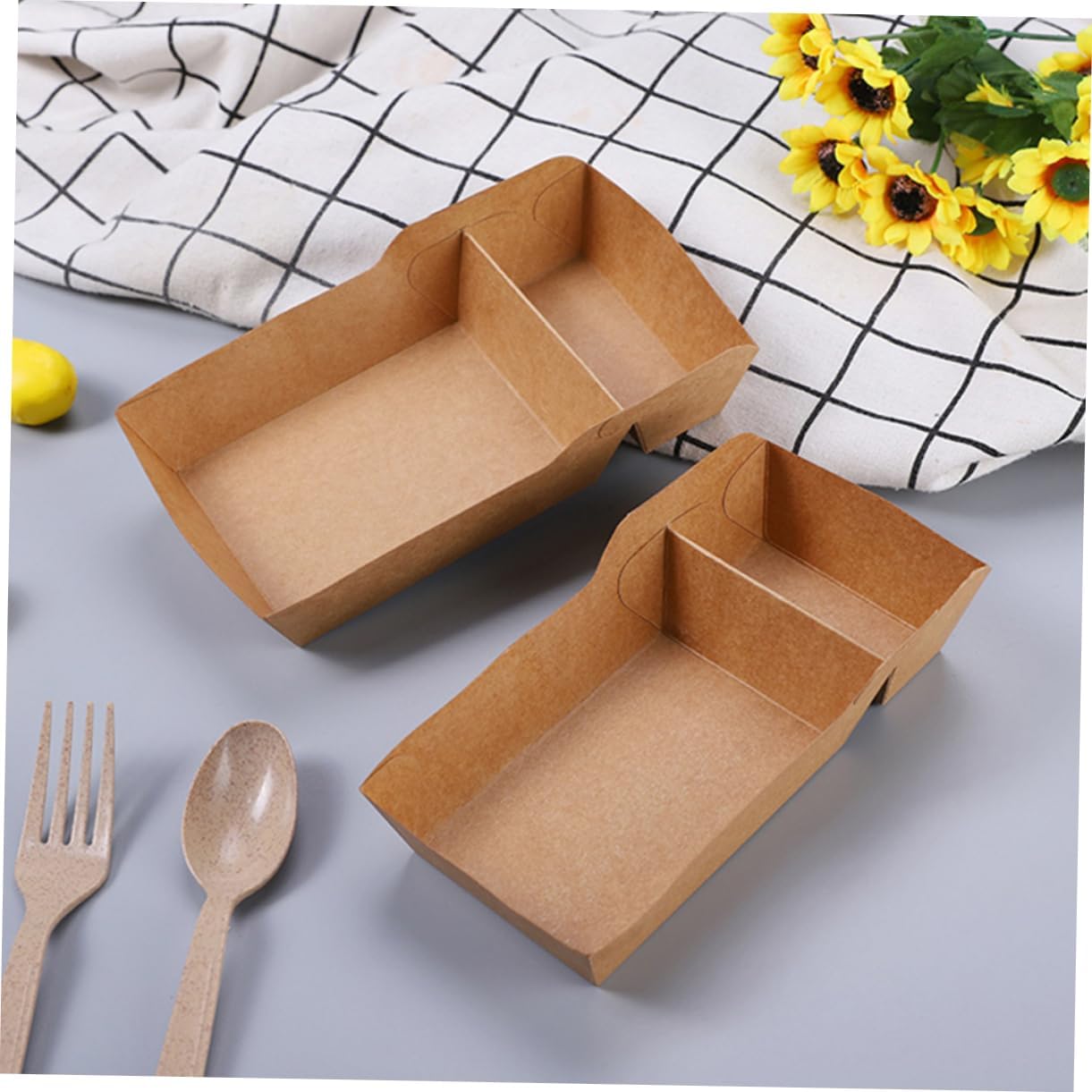 Gatuida 100pcs Paper Snack Boxes Convenient Take Out Food Containers for Parties and Events Kraft Material for French Fries Chicken and Treats