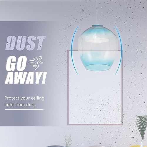 Miniatura 3 de DOITOOL Pantalla de lámpara de cristal, pantalla de globo de estilo europeo, cubierta de luz colgante vintage, pantalla de repuesto para aplique de