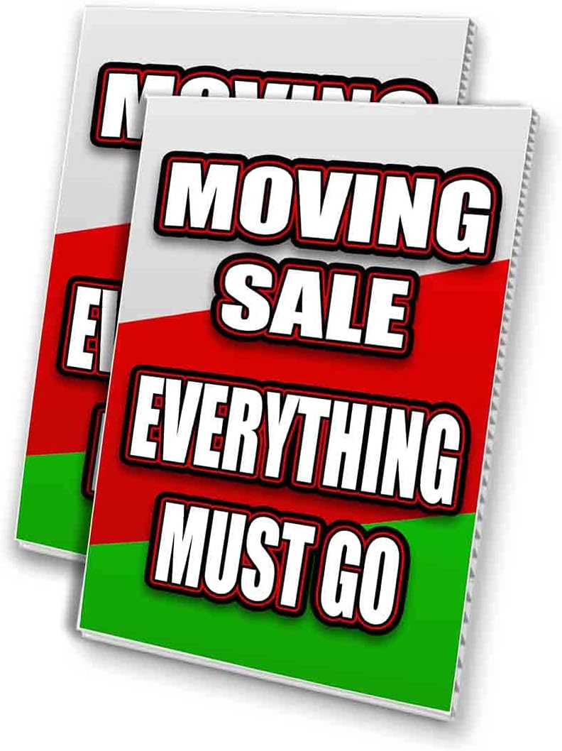 Moving Sale Everything Must Go (24" X 36") Vinyl Decal Only (Pack of 2) |Sign|Sticker|Poster