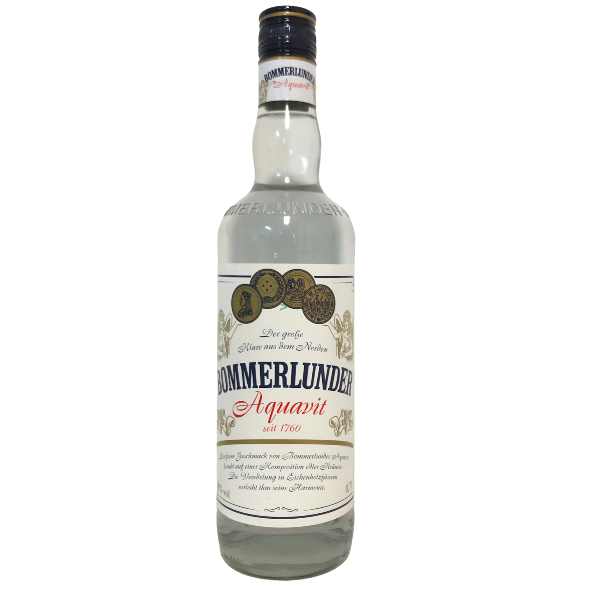 Korn Bommerlunder Aquavit 38%vol. in Eichenfässern veredelt 6er Pack (6x0,7l Flasche) + usy Block