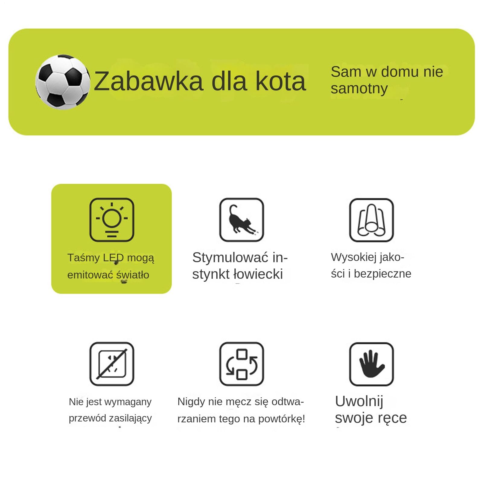 Interaktywna Kocia Piłka Interaktywna elektryczna piłka do gry w piłkę | Stymulujące zabawki dla kotów Trening w domu na podłodze i w podróży