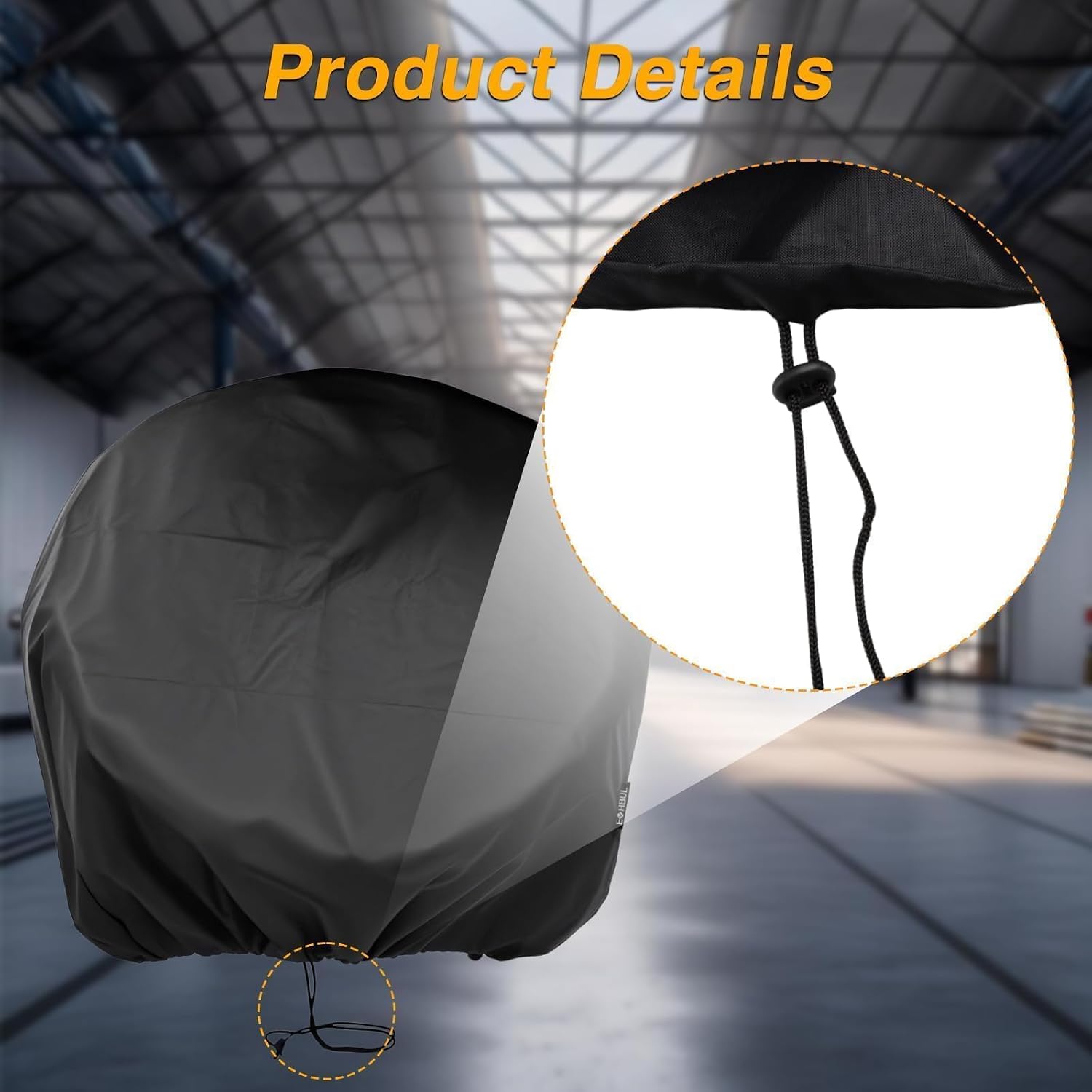 EVRBUL 24’’ Industrial Fan Cover 420D Drum Fan Cover Floor Fan Cover 420D Waterproof Dustproof Indoor & Outdoor Fan Cover Compatible with 24’’ High Velocity Floor Fan Drum Fan Up to 30 * 8.6 * 30.5 in