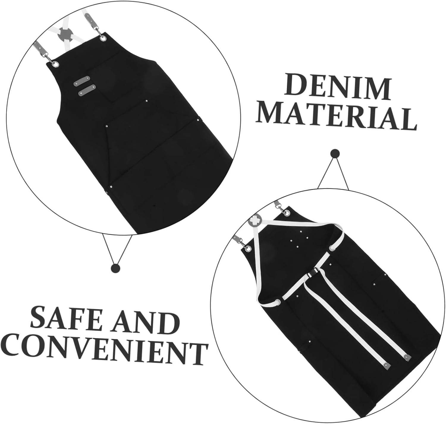 Men Utility Apron Cook Grill Paint Weld Canvas Work Apron Multiple Pockets